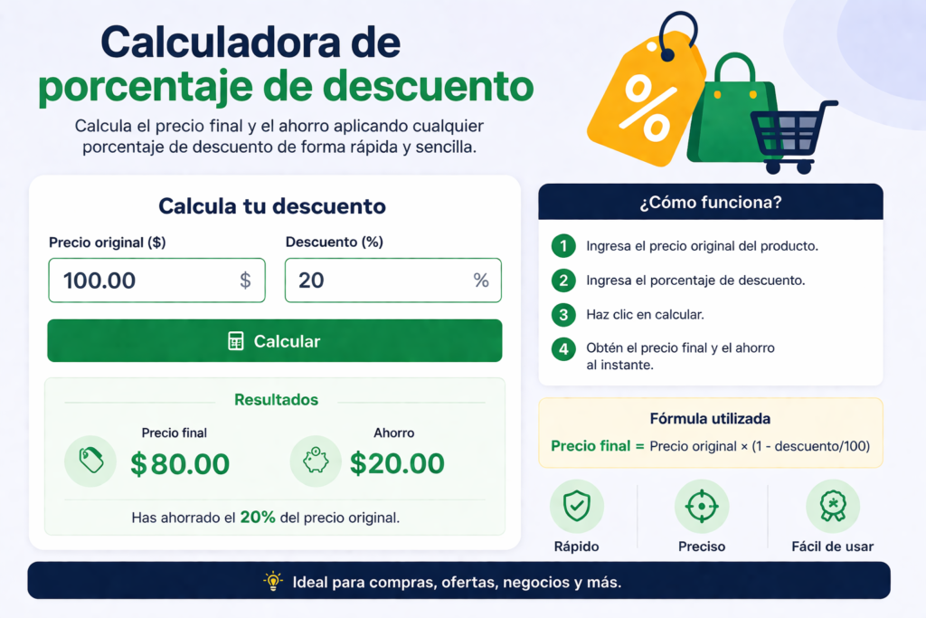 calculadora de porcentaje de descuento